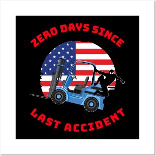 Forklift Ninja Zero Days Since Last Accident BR Posters and Art